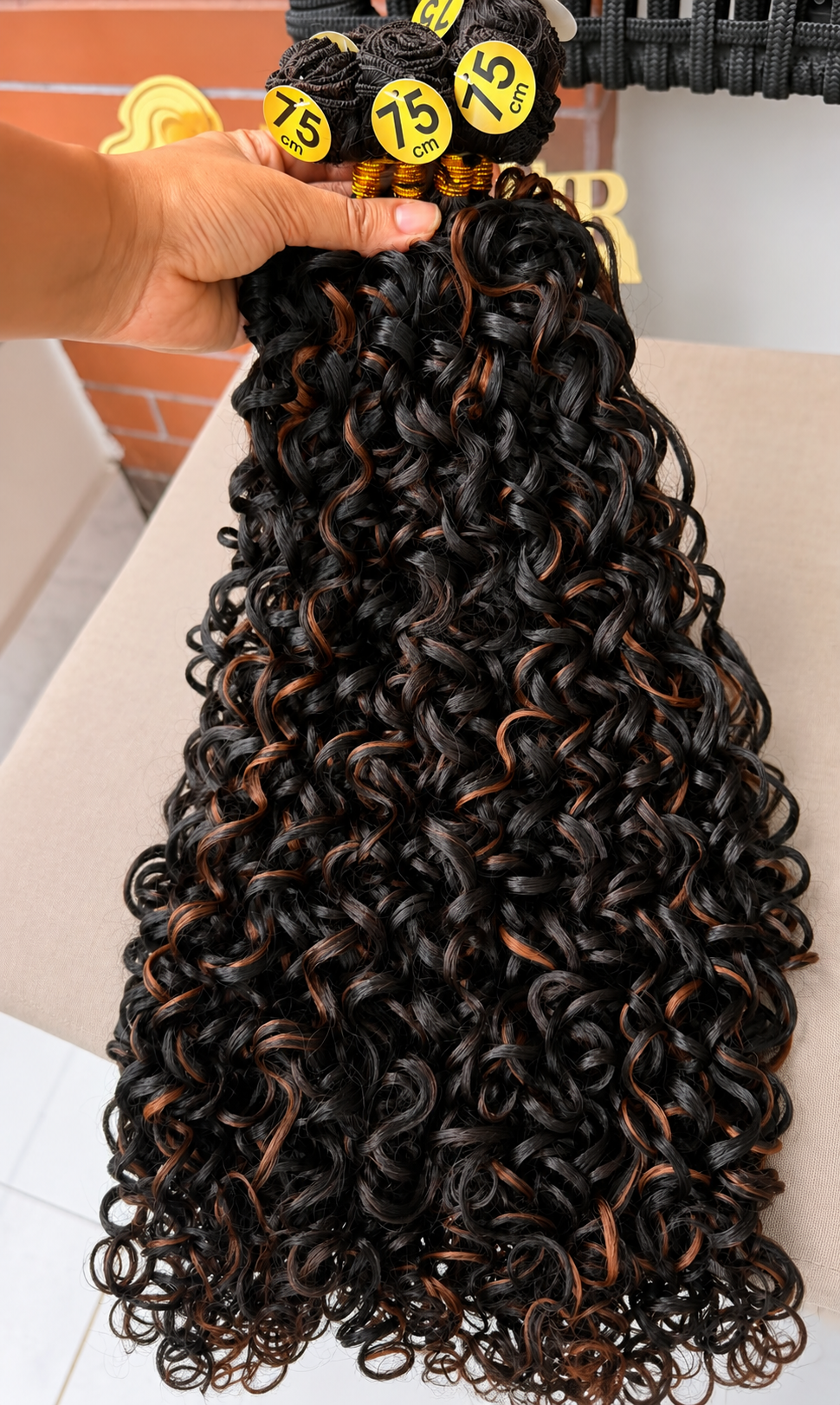 Close-up de mechas de cabelo premium