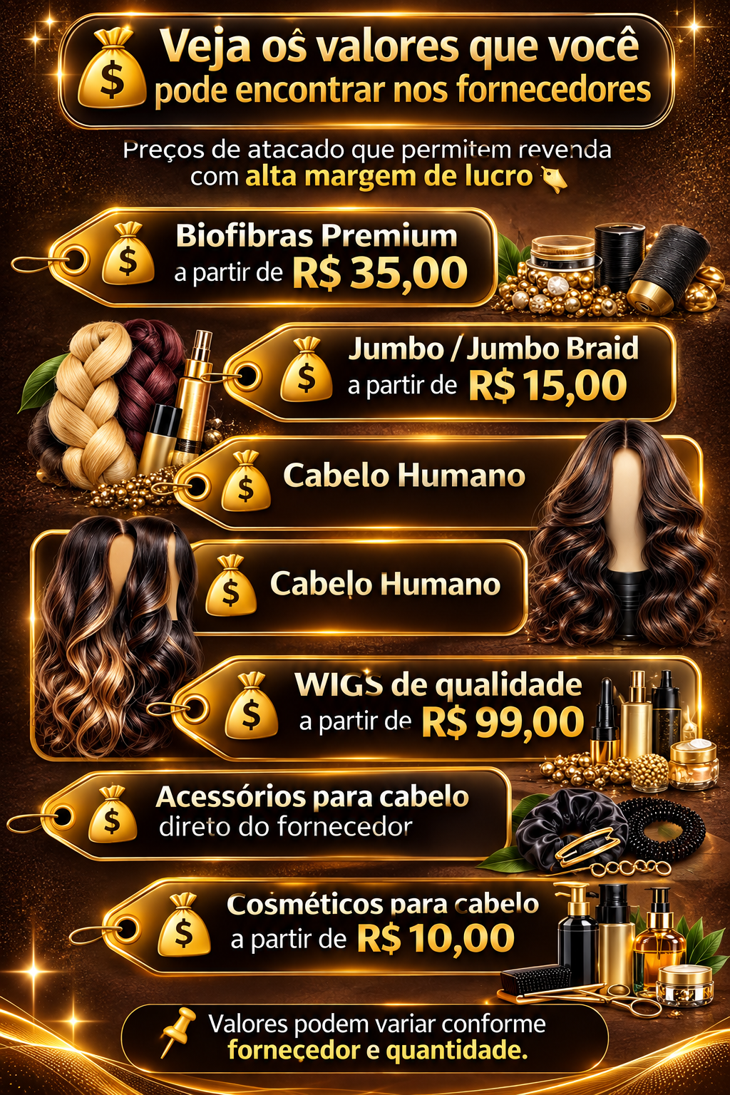 Tabela de Valores Reais dos Fornecedores